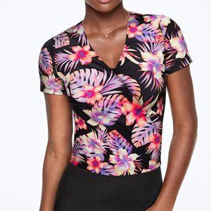 NWT VS Pink Ultimate Tropical Wrap V Neck Top L